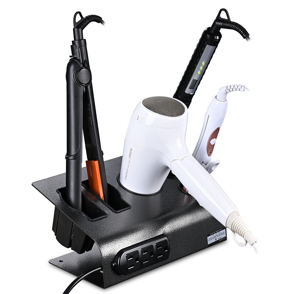 Byootique Hair Blow Dryer Curling Iron Holder with Outlets