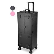 Large Makeup Case Trolley with Mirror & Lights - Portable, Safe & Durable