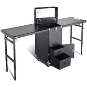 Byootique Rolling Manicure Table Nail 2 Desk Workstation Trolley Black