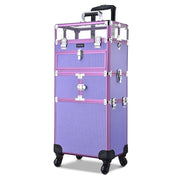 MassLux 2in1 Rolling Nail Case Diamond Shiny Purple Purple