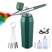 Cordless Airbrush for Makeup Artist Barbers Hobby Models Green