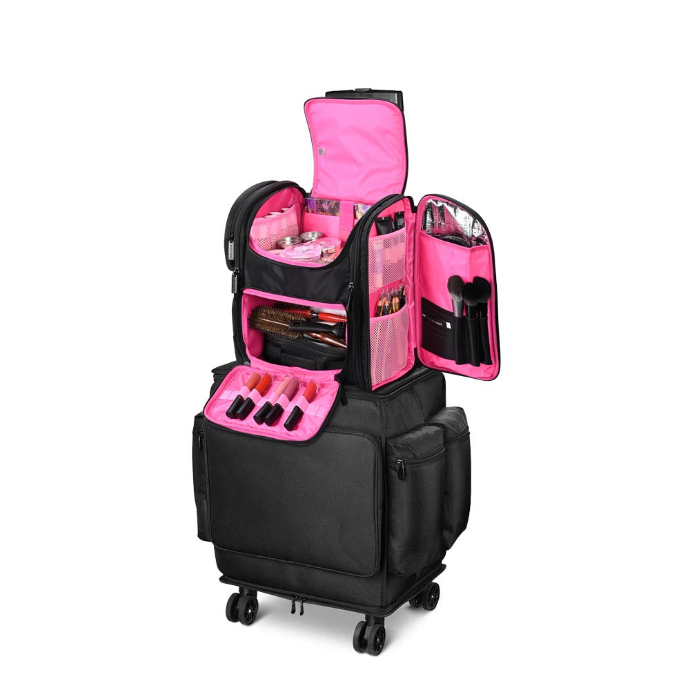 cool makeup travel bags Genuine Leather Cosmetic Bag Its a great accessory for women who want to stay organized and look their best on the go. Byootique Fuhold Cosmetology Rolling Case