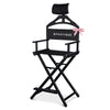 UrStudio Makeup Chair with Headrest Options: Tall Director's Chair, Black w/ Headrest