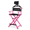 UrStudio Makeup Chair with Headrest Options: Tall Director's Chair, Pink w/ Headrest
