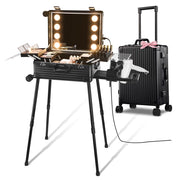 Urstudio 24" Makeup Case with Light up Mirror & Stand Black