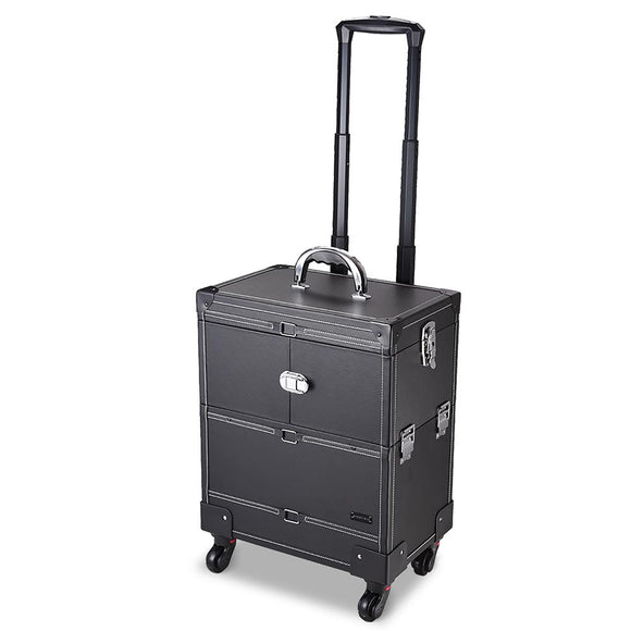 Byootique Fuhold 4 Wheel Rolling Makeup Case Cosmetic Train Storage