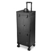 Large Makeup Case Trolley with Mirror & Lights - Portable, Safe & Durable, Black