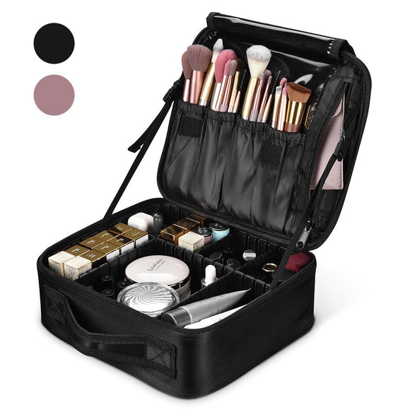 Byootique Portable Glitter Makeup Train Case Brush Holder Cosmetic Bag  Travel, 1 - Harris Teeter
