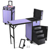 Rolling Purple Makeup Desk - Portable, Expandable & Safe Charm ForgetMeNot