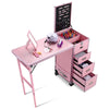 Rolling Manicure Table - Pink Lefty & Righty Pink