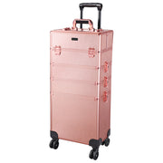 Byootique MassLux Rose Gold 4in1 Rolling Makeup Train Case