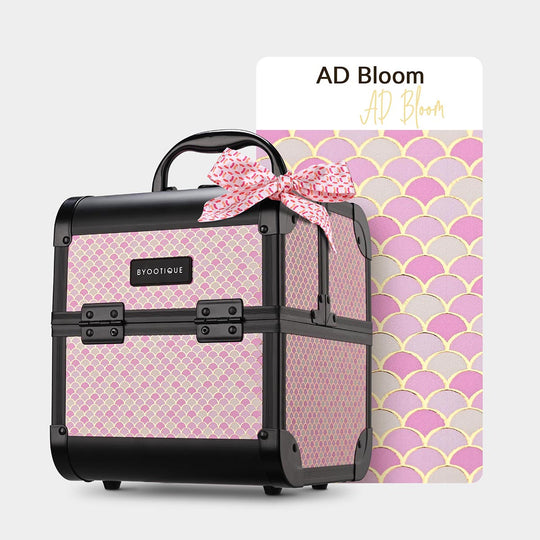 Byootique Art Deco Makeup Train Case with Mirror & Trays