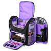 Essential Pro Makeup Backpack with Compartments Black Purple Purple