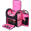 Essential Pro Makeup Backpack with Compartments Black Barbie Pink Barbie Pink
