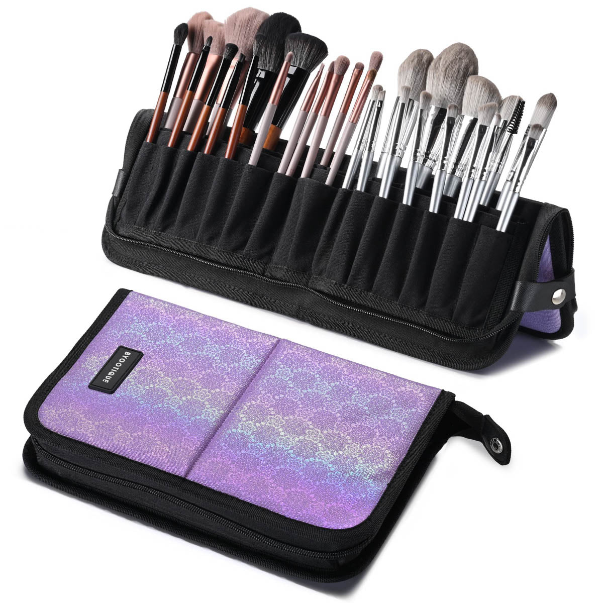 Byootique Makeup Brush Travel Storage Bag, Charm ForgetMeNot