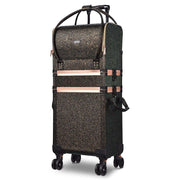 MassLux Glittered Black 3in1 Rolling Makeup Case Glittered Black