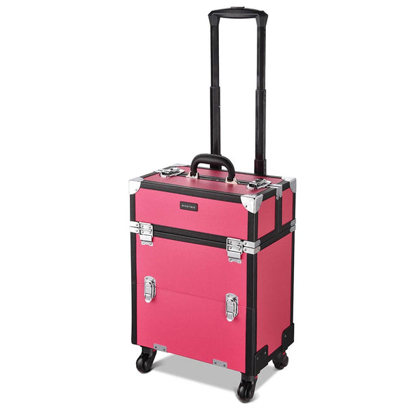 Byootique MassLux Rolling Nail Makeup Case with Drawers Cosmetic Train Trolley
