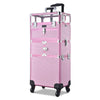 Rolling Nail Case Makeup Travel Case with Drawer, Pink