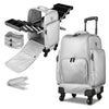 Fuhold Rolling Makeup Hairdresser Case with 8-Tray, Silver