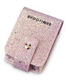 Lipstick Bag Glittered Makeup Pouch with Mirror, Pink