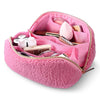 Essential Teddy Makeup Bag Plush Cosmetic Bag, Pink