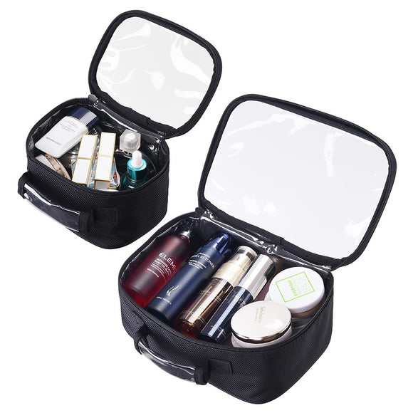 Byootique Cosmetic Makeup Bag Travel Toiletry Clear Bag 2pcs Set L/M/S