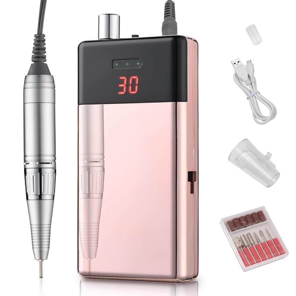 Portable Nail Drill Machine 20000RPM Electric Nail File Eirenee  Professional E Filer Manicure Tool Set with 6pcs Nail Drill Bits for  Acrylic Nails Gel Polish Removing, Nail Tech Home DIY Use –