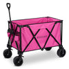 Folding Wagon Cart for Make Up Items Storage, Grocery & More Pink