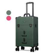 Rolling Makeup Train Case with Drawers & Nail Organizer